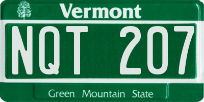 VT license plate NQT207