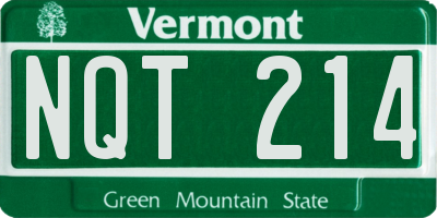 VT license plate NQT214