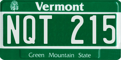 VT license plate NQT215