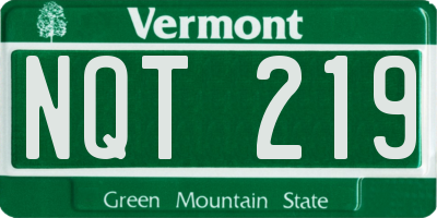 VT license plate NQT219