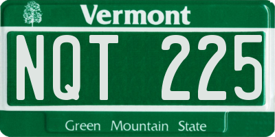 VT license plate NQT225