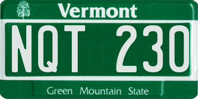 VT license plate NQT230