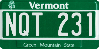 VT license plate NQT231