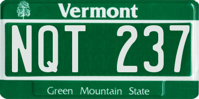 VT license plate NQT237