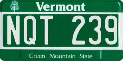 VT license plate NQT239