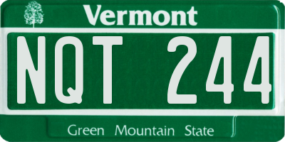VT license plate NQT244