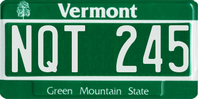 VT license plate NQT245