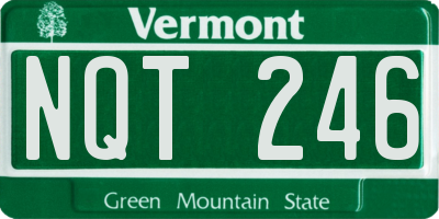 VT license plate NQT246