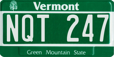 VT license plate NQT247