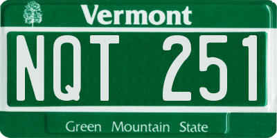 VT license plate NQT251