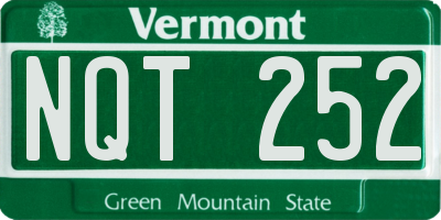 VT license plate NQT252