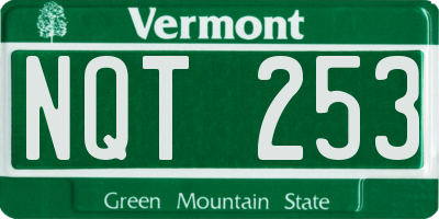 VT license plate NQT253