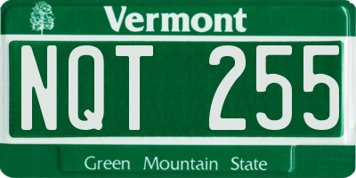 VT license plate NQT255