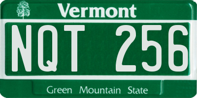 VT license plate NQT256