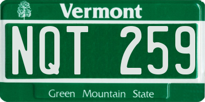 VT license plate NQT259