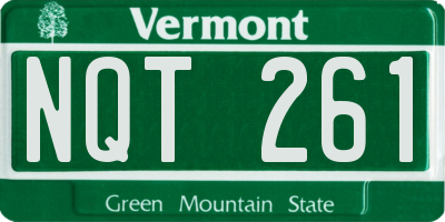 VT license plate NQT261
