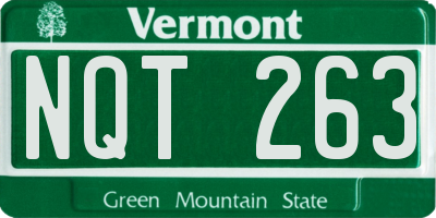 VT license plate NQT263