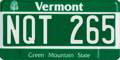 VT license plate NQT265