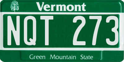 VT license plate NQT273