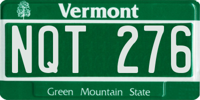 VT license plate NQT276