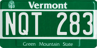 VT license plate NQT283