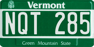 VT license plate NQT285