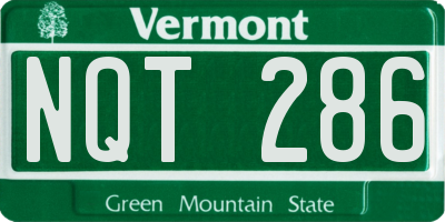 VT license plate NQT286
