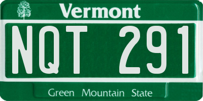 VT license plate NQT291