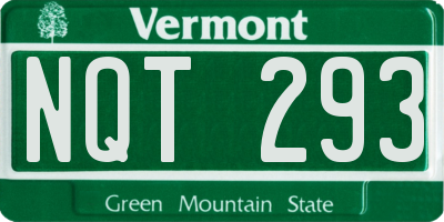 VT license plate NQT293