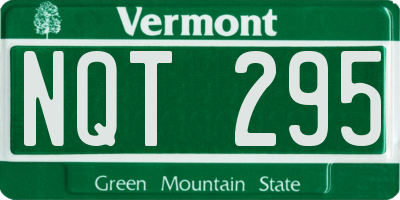 VT license plate NQT295