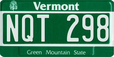 VT license plate NQT298