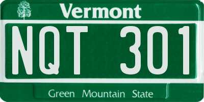 VT license plate NQT301