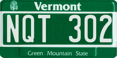 VT license plate NQT302