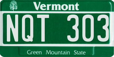VT license plate NQT303