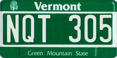 VT license plate NQT305