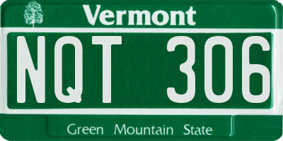 VT license plate NQT306
