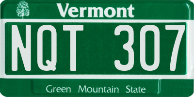 VT license plate NQT307