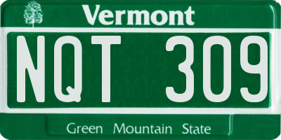 VT license plate NQT309