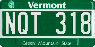 VT license plate NQT318