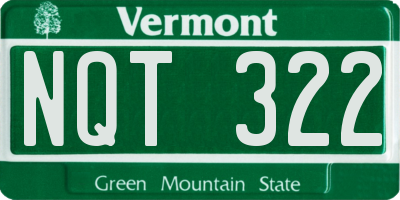 VT license plate NQT322