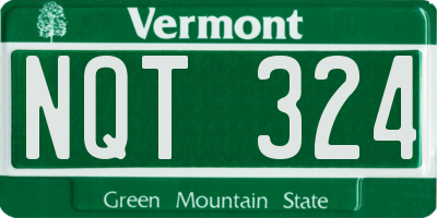 VT license plate NQT324