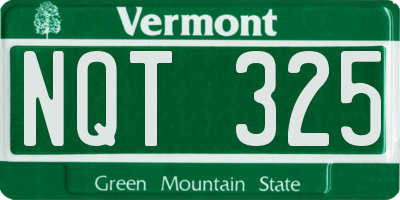 VT license plate NQT325