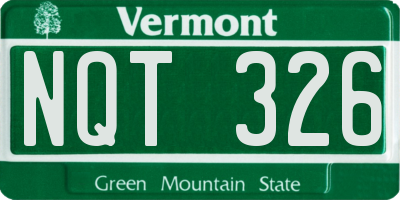 VT license plate NQT326