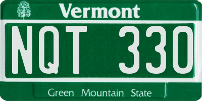 VT license plate NQT330