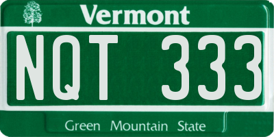 VT license plate NQT333