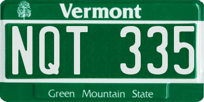 VT license plate NQT335