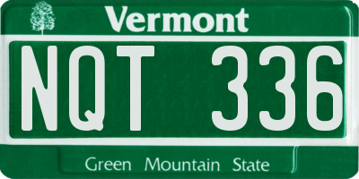 VT license plate NQT336