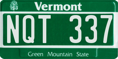 VT license plate NQT337