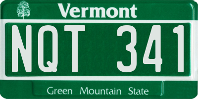 VT license plate NQT341