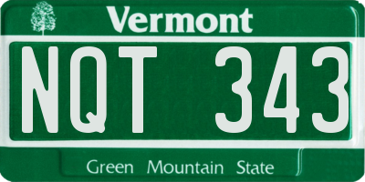 VT license plate NQT343
